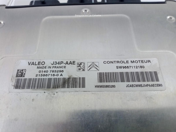 9667112180 CENTRALITA MOTOR PEUGEOT 206+ (T3E)|Desguaces La Cabaña