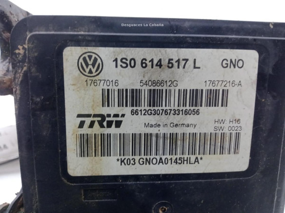 1S0614517L GRUPO ABS VW UP (121, 122, BL1, BL2)|Desguaces La Cabaña