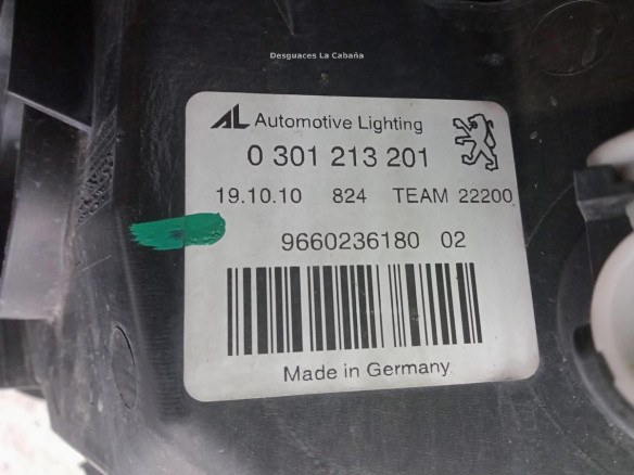 9660236180 FARO IZQUIERDO PEUGEOT 407 (6D_)|Desguaces La Cabaña