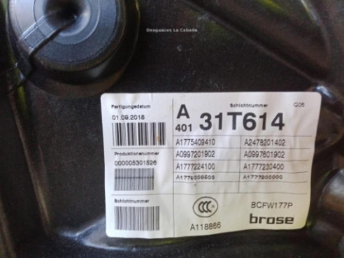7407264A106 MOTOR LIMPIAPARABRISAS TRA MERCEDES BENZ CLASE A (W177)|Desguaces La Cabaña 2