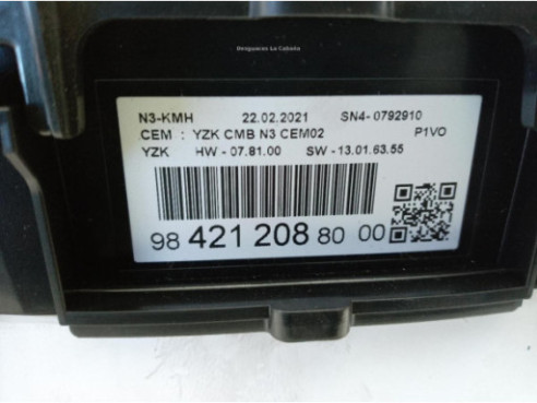 9842120880 CUADRO INSTRUMENTOS OPEL COMBO Limusina (X19)|Desguaces La Cabaña