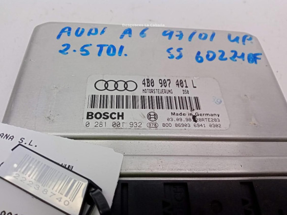 0281001932 CENTRALITA MOTOR AUDI A6 (4B2, C5)|Desguaces La Cabaña