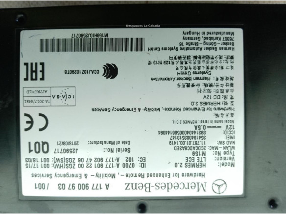 A1779009703001 MODULO ELECTRONICO 1 MERCEDES BENZ CLASE A (W177)|Desguaces La Cabaña