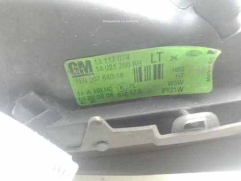 13117074 FARO DERECHO OPEL ASTRA G Fastback (T98)|Desguaces La Cabaña