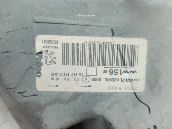 9641615680 FARO DERECHO PEUGEOT 307 SW (3H)|Desguaces La Cabaña
