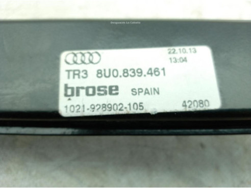 8U0839461 ELEVALUNAS PUERTA LAT TRA IZQ AUDI Q3 (8UB, 8UG)|Desguaces La Cabaña