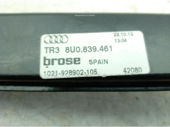 8U0839461 ELEVALUNAS PUERTA LAT TRA IZQ AUDI Q3 (8UB, 8UG)|Desguaces La Cabaña
