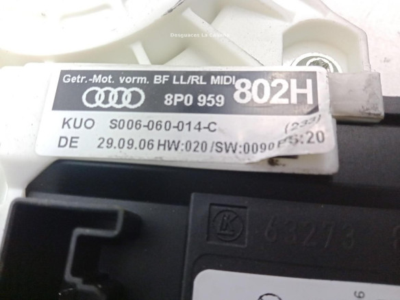 8P0959802H ELEVALUNAS PUERTA LAT DEL DER AUDI A3 Sportback (8PA)|Desguaces La Cabaña