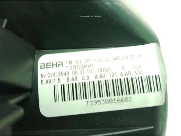 T3953001 MOTOR CALEFACCION PEUGEOT 3008 Limusina (0U_)|Desguaces La Cabaña
