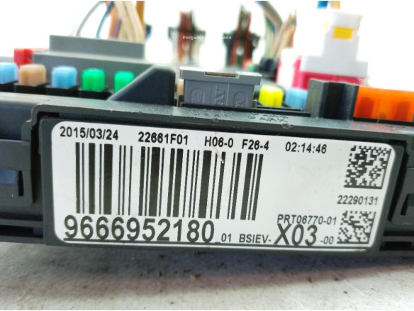 9666952180 CAJA FUSIBLES INTERIOR (BSI) CITROEN C3 II|Desguaces La Cabaña