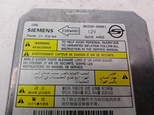 8625009061, CENTRALITA AIRBAG SSANGYONG KYRON|Desguaces La Cabaña