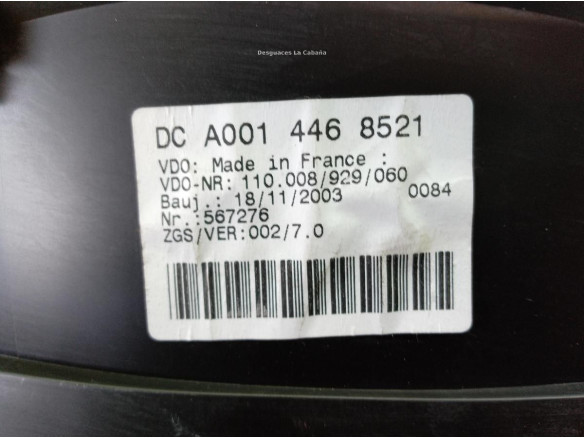 A0014468521 CUADRO INSTRUMENTOS MERCEDES BENZ SPRINTER 2-t Furgón (901, 902)|Desguaces La Cabaña