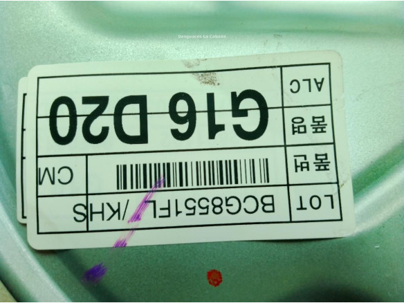 BCG8551FL ELEVALUNAS PUERTA LAT DEL IZQ HYUNDAI SANTA FE II (CM)|Desguaces La Cabaña