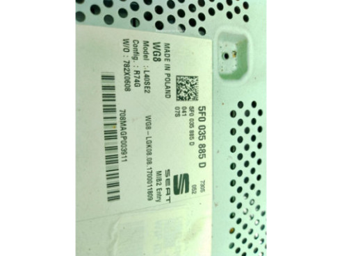 5F0035885D MODULO RADIO SEAT TOLEDO IV (KG3)|Desguaces La Cabaña