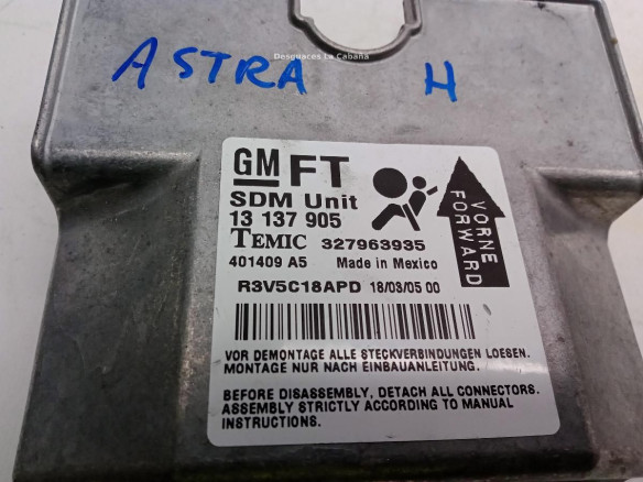 13137905, CENTRALITA AIRBAG OPEL ASTRA H (A04)|Desguaces La Cabaña