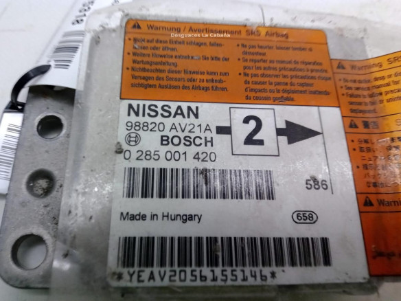 98820AV21A,0285001420, CENTRALITA AIRBAG NISSAN PRIMERA Hatchback (P12)|Desguaces La Cabaña