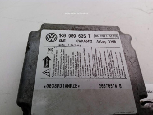 1K0909605T, CENTRALITA AIRBAG VW GOLF V (1K1)|Desguaces La Cabaña