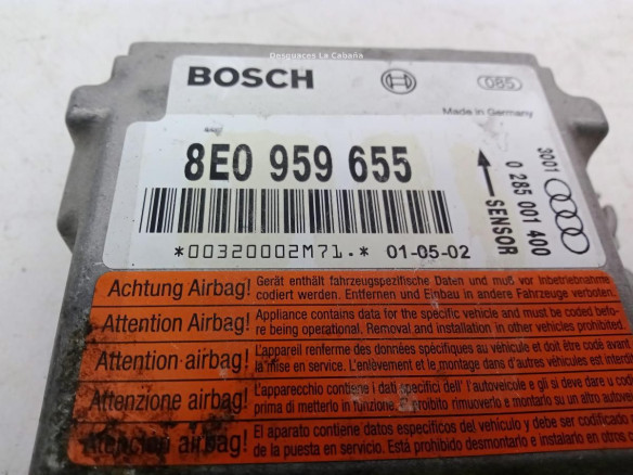 8E0959655, CENTRALITA AIRBAG AUDI A4 (8E2, B6)|Desguaces La Cabaña