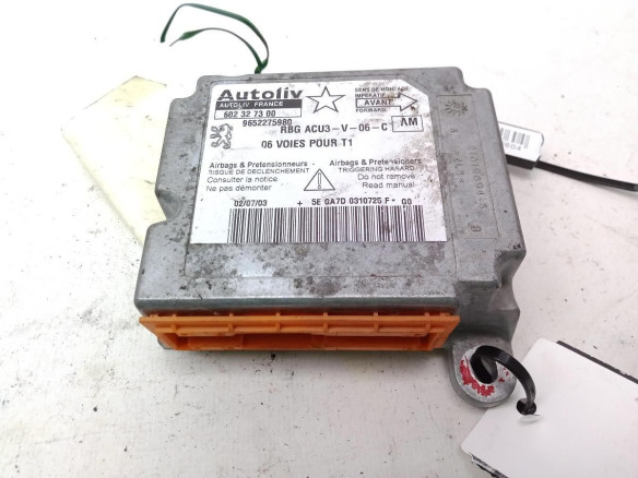 9652275980, CENTRALITA AIRBAG PEUGEOT 206 Fastback (2A/C)|Desguaces La Cabaña
