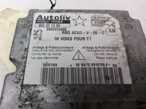 9652275980, CENTRALITA AIRBAG PEUGEOT 206 Fastback (2A/C)|Desguaces La Cabaña