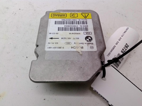 0285001681, CENTRALITA AIRBAG BMW 3 (E46)|Desguaces La Cabaña