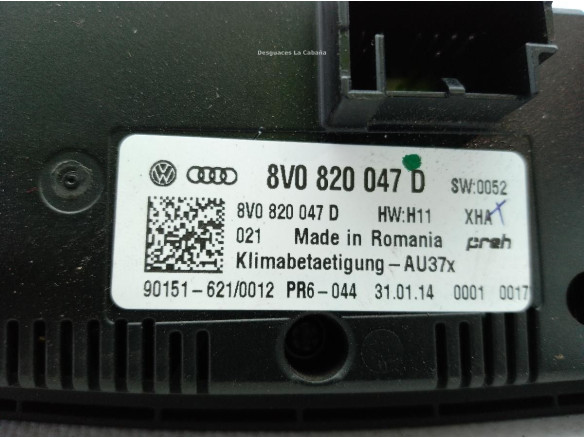 8V0820047D MANDO CLIMA AUDI A3 (8V1, 8VK)|Desguaces La Cabaña