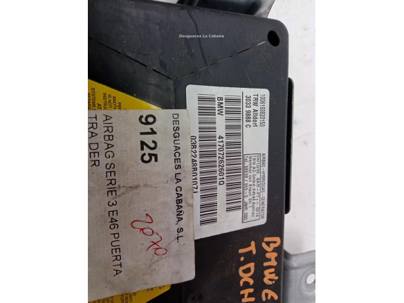 AIRBAG PUERTA LAT TRA DER BMW 3 (E46)|Desguaces La Cabaña
