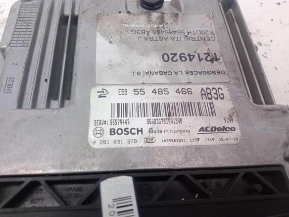 55485466,AB3G, CENTRALITA MOTOR OPEL ASTRA J (P10)|Desguaces La Cabaña