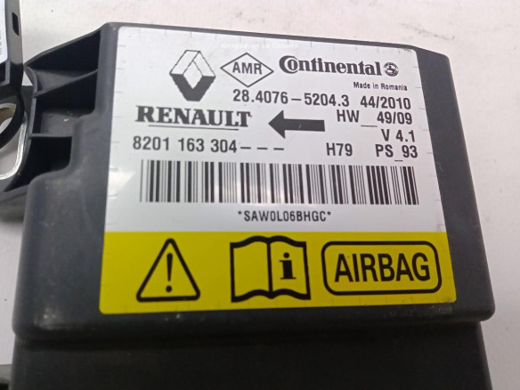 8201163304, CENTRALITA AIRBAG DACIA DUSTER|Desguaces La Cabaña