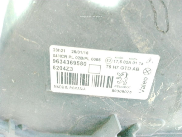 9634369580 FARO IZQUIERDO PEUGEOT 307 (3A/C)|Desguaces La Cabaña