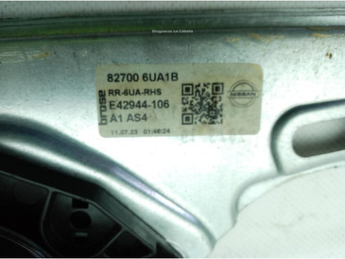 827006UA1B ELEVALUNAS PUERTA LAT TRA DER NISSAN QASHQAI III (J12)|Desguaces La Cabaña