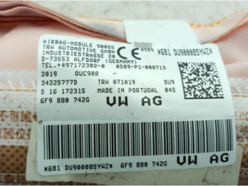 6F9880880  AIRBAG CORTINA DER SEAT ARONA (KJ7)|Desguaces La Cabaña