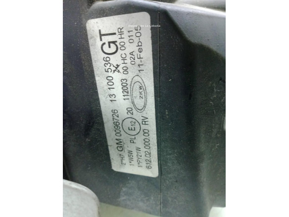 13100536GT FARO DERECHO OPEL CORSA C (X01)|Desguaces La Cabaña