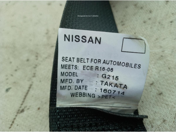 502XH6N19Y CINTURON TRA DER NISSAN QASHQAI II Todo terreno, cerrada (J11, J11_)|Desguaces La Cabaña