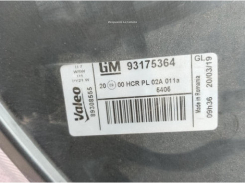 93175364 FARO IZQUIERDO OPEL MERIVA A Limusina (X03)|Desguaces La Cabaña