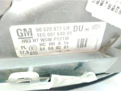 90520877LH FARO IZQUIERDO OPEL ASTRA G Fastback (T98)|Desguaces La Cabaña