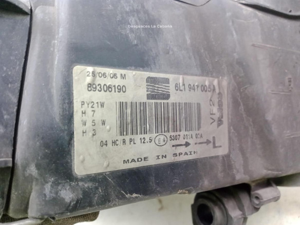 6L1941005A FARO IZQUIERDO SEAT IBIZA III (6L1)|Desguaces La Cabaña