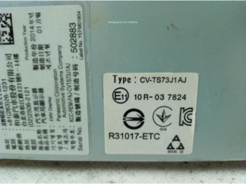 10R37824 PANTALLA MULTIMEDIA LEXUS CT (ZWA10_)|Desguaces La Cabaña