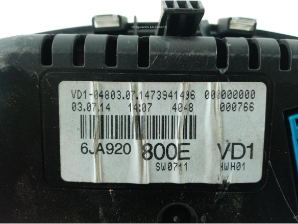 6JA920800EVD1 CUADRO INSTRUMENTOS SEAT TOLEDO IV (KG3)|Desguaces La Cabaña