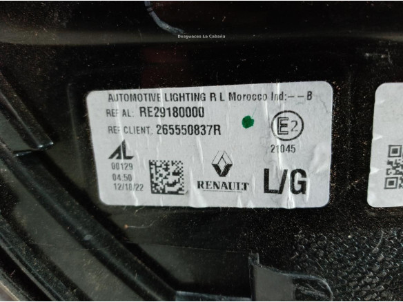 265550837R PILOTO TRA IZQ EXT RENAULT AUSTRAL|Desguaces La Cabaña