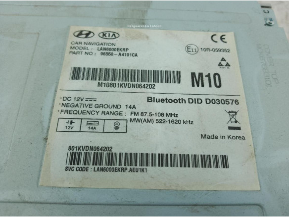 96550A4101CA PANTALLA MULTIMEDIA KIA CARENS IV|Desguaces La Cabaña