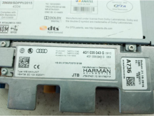 4G1035043G MODULO ELECTRONICO 8 AUDI A6 (4G2, 4GC, C7)|Desguaces La Cabaña