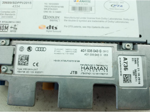4G1035043G MODULO ELECTRONICO 8 AUDI A6 (4G2, 4GC, C7)|Desguaces La Cabaña