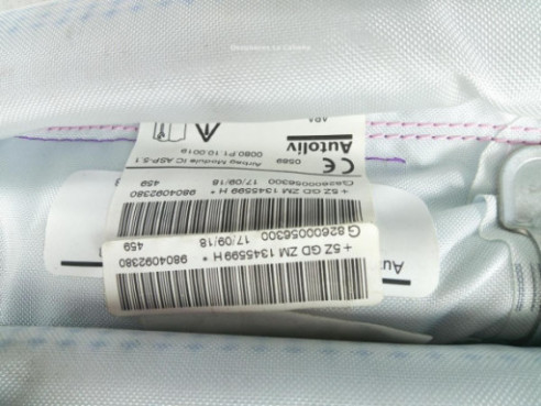 9804092380 AIRBAG CORTINA DER PEUGEOT 208|Desguaces La Cabaña