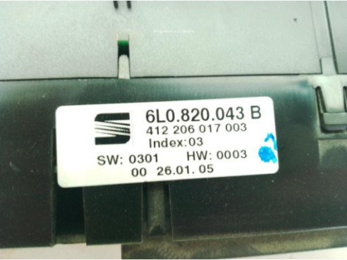 6L0820043B MANDO CLIMA SEAT IBIZA III (6L1)|Desguaces La Cabaña