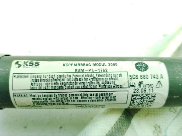 5C6880742A AIRBAG CORTINA DER VW JETTA IV (162, 163)|Desguaces La Cabaña