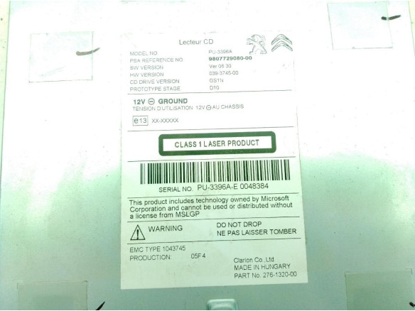 980772908000 MODULO ELECTRONICO 9 PEUGEOT 508 SW|Desguaces La Cabaña