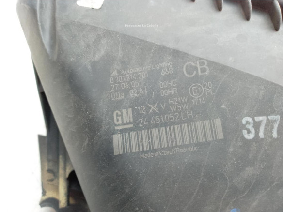 0301214201 FARO IZQUIERDO OPEL ZAFIRA B (A05)|Desguaces La Cabaña