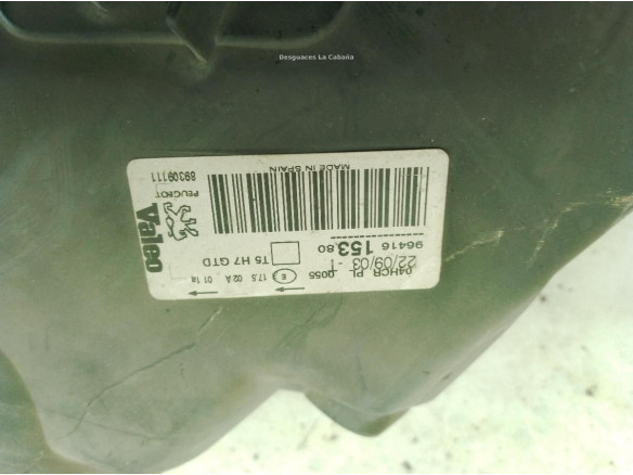 9641615380 FARO IZQUIERDO PEUGEOT 307 SW (3H)|Desguaces La Cabaña