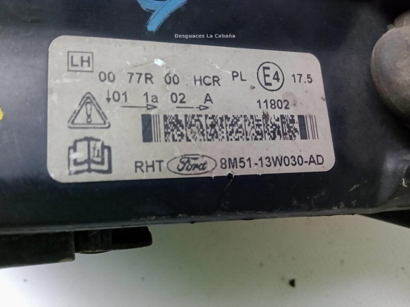 8N5113W030AD FARO IZQUIERDO FORD FOCUS II (DA_, HCP)|Desguaces La Cabaña